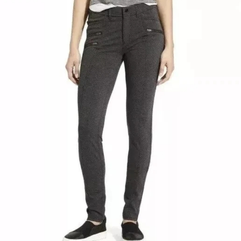 Athleta Ponte Zipper Moto Skinny Pants – Greyish -Black | Size 6